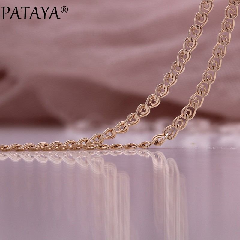PATAYA585 rose gold genuine gold color retention electroplating fashionable Italian-style copper bracelet and necklace matching Item Picture