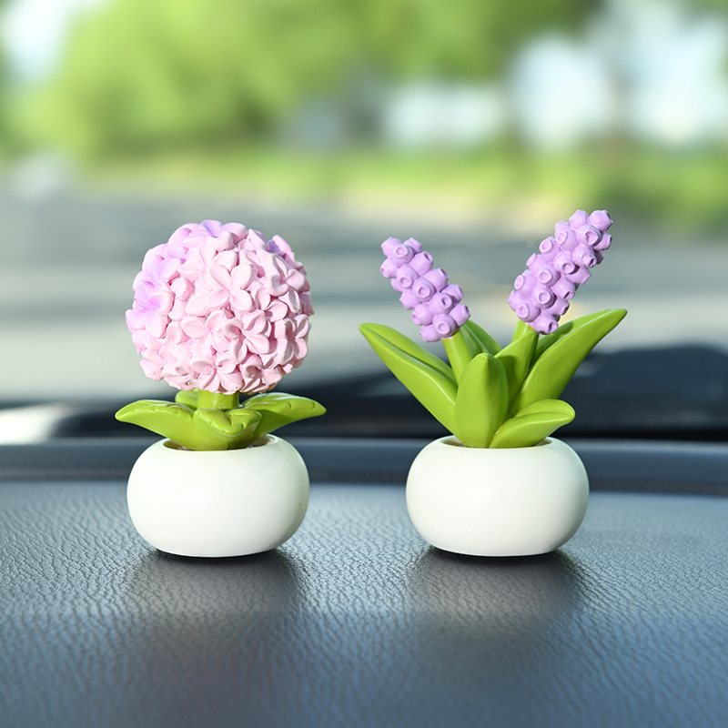 2025 New mini flowerpots, car ornaments, resin decorative desktop small ornaments, gifts, handicrafts, cross-border presents Specification image