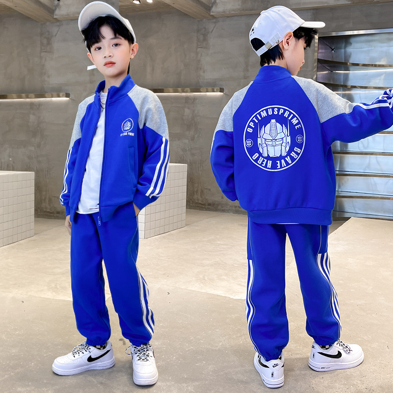 童装春秋新款儿童套装2022韩版男童套装帅气中大童运动套装两件套详情图2