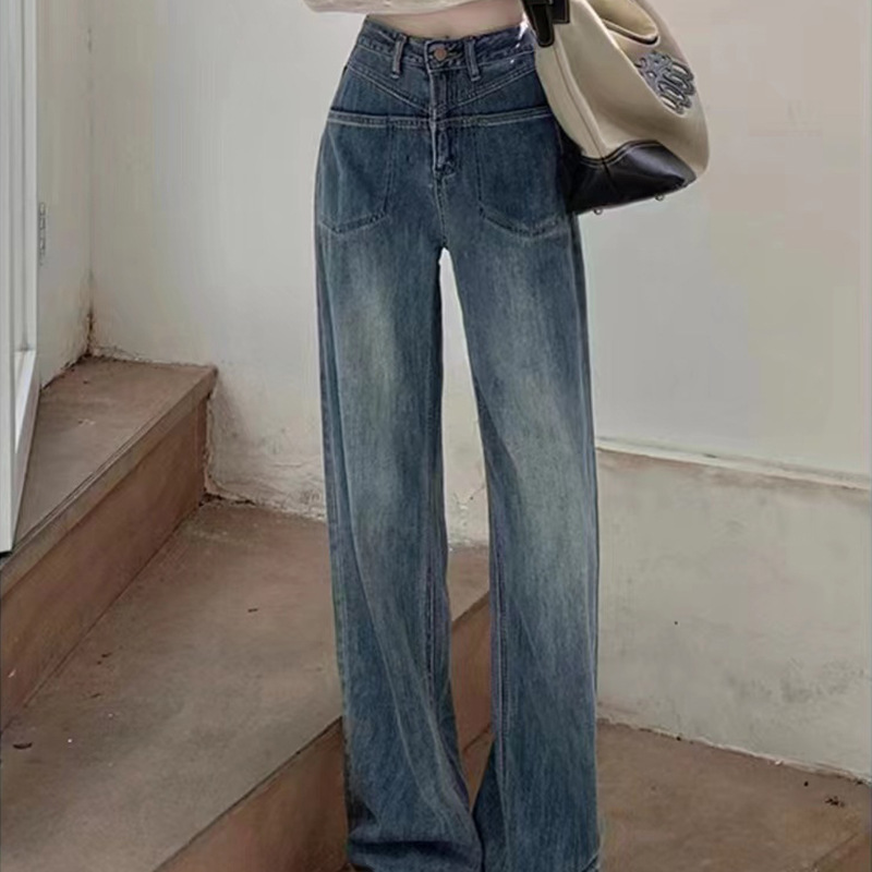 Summer New Fashion Wide Leg High Waist Jeans High Stretch Thin Cover Meat Wide Leg Pants Women's Pants Drop Mopping Pants Application Scenario