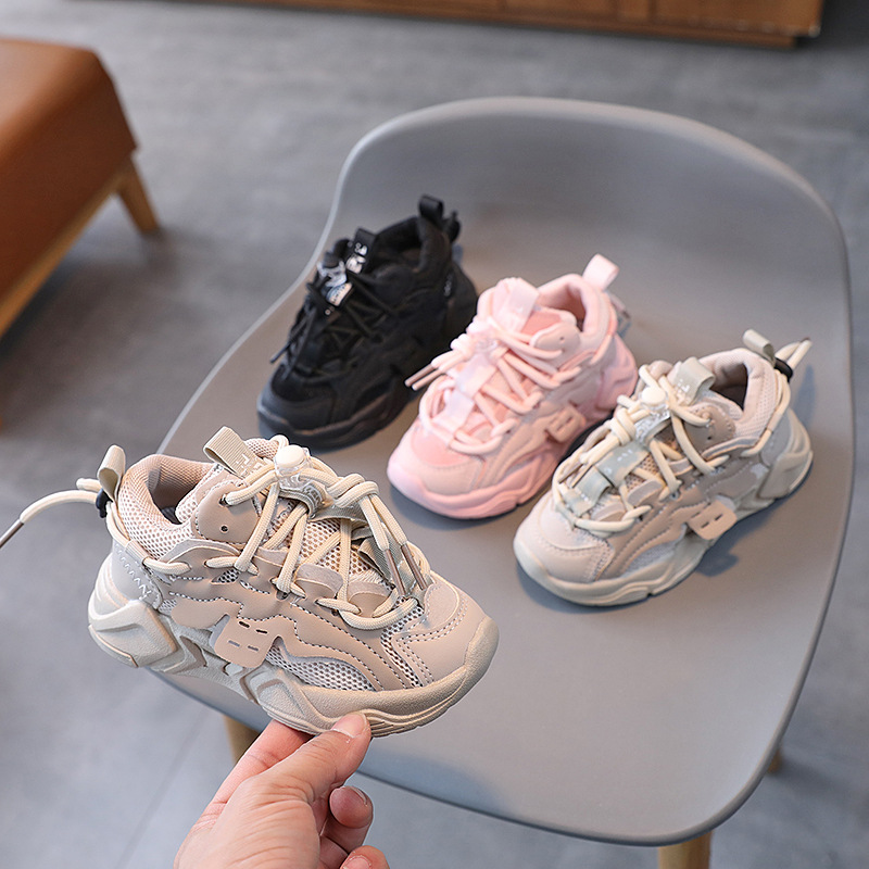 Spring 2023 children's double-net sports shoes: girls can wear casual shoes on one foot, boys can wear soft-soled single shoes, trendy dad shoes
