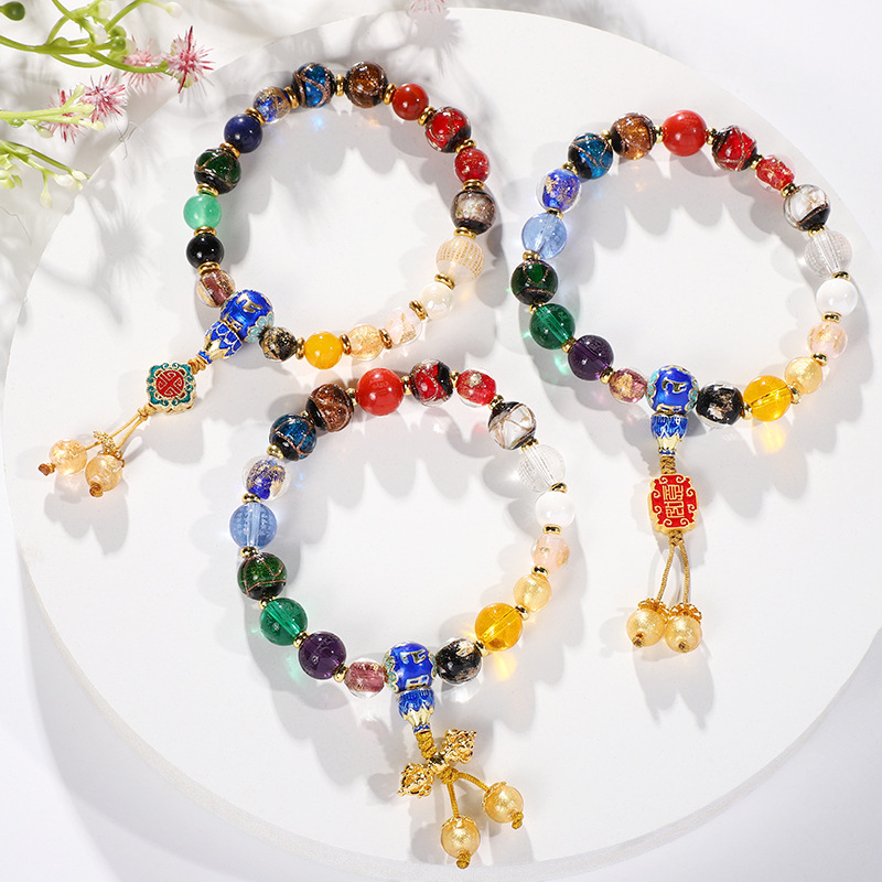 北京大圆满十八籽手串金箔香灰琉璃十八子多宝手链佛珠文玩饰品女