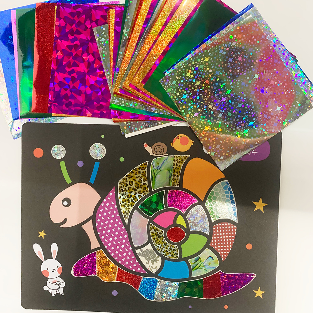 烫金纸镭射烫金箔电化铝闪光贴画diy全息镭射贴纸包