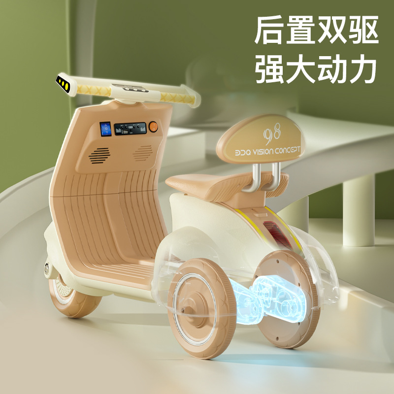 儿童电动摩托车三轮车男女孩宝宝电瓶车小孩可坐人充电遥控玩具车详情图3
