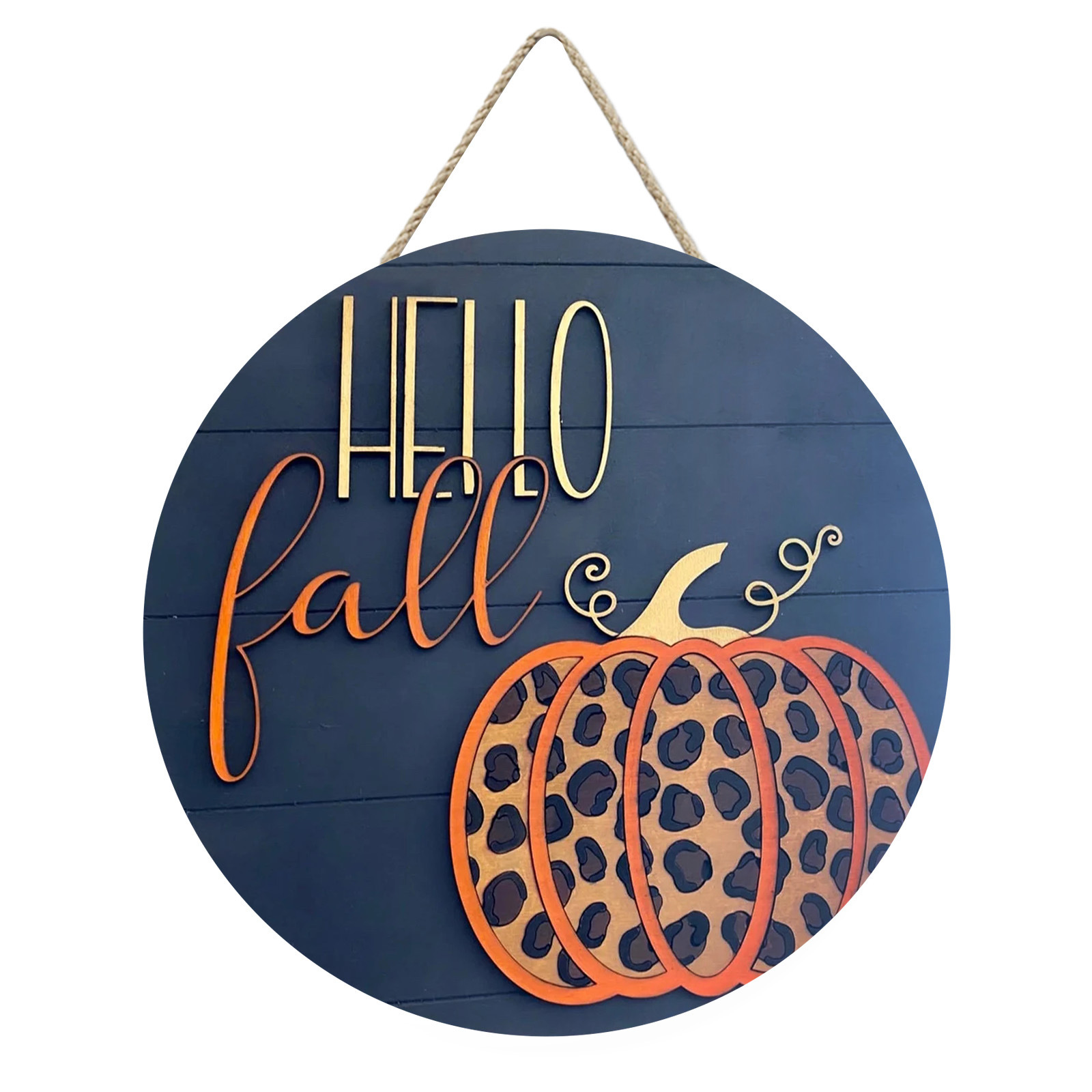 Hello Fall Front Door Welcome Sign Pumpkin Maple Leaf Truck Design Thanksgiving Decoration Wooden Door Number Item Picture
