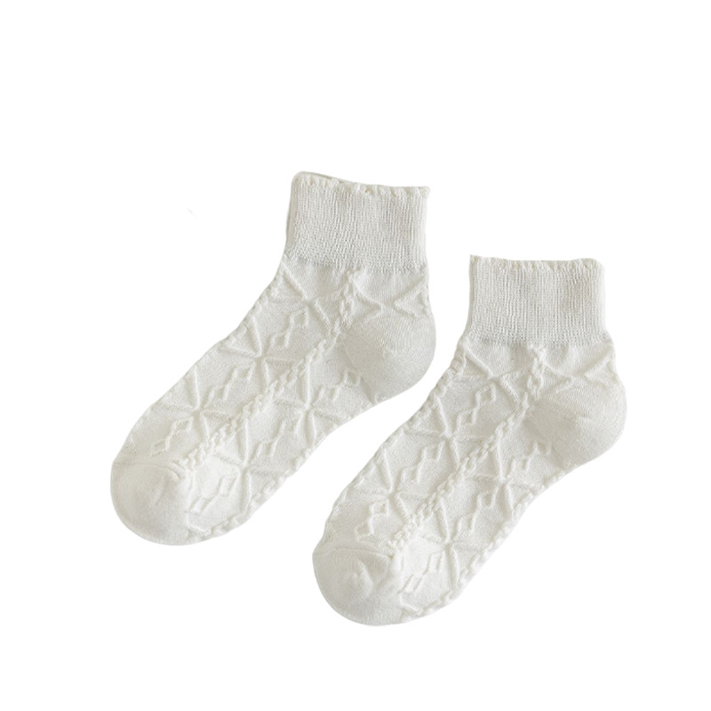 Spring and Summer new Japanese-style lace socks, women's forest-style artistic cotton socks, short socks, women's ins trendy light-colored short trendy socks Item Picture