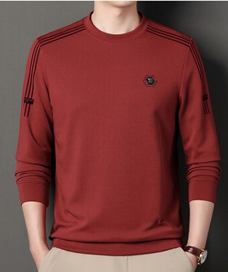 The new long-sleeved T-shirt for men in the autumn of 2023, featuring round-neck printed sweatshirts for middle-aged and young men Specification image
