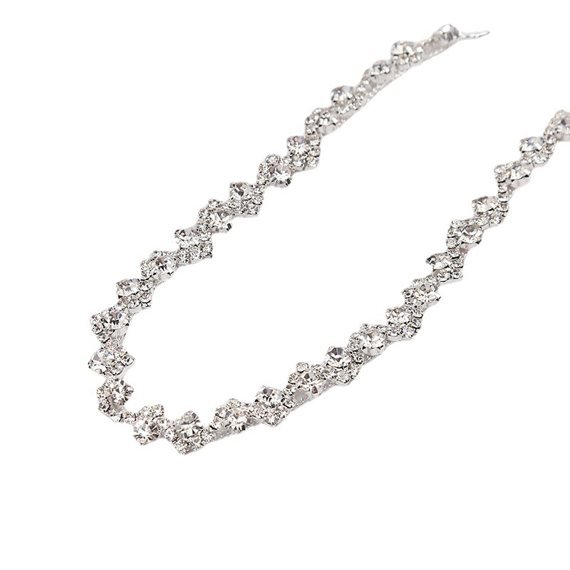 Cross-Border Hot Rhinestones Bride Soft Chain Wedding Dress Accessories Banquet Hair Accessories Bride Headwear Soft Chain Wedding Hair Accessories Item Picture