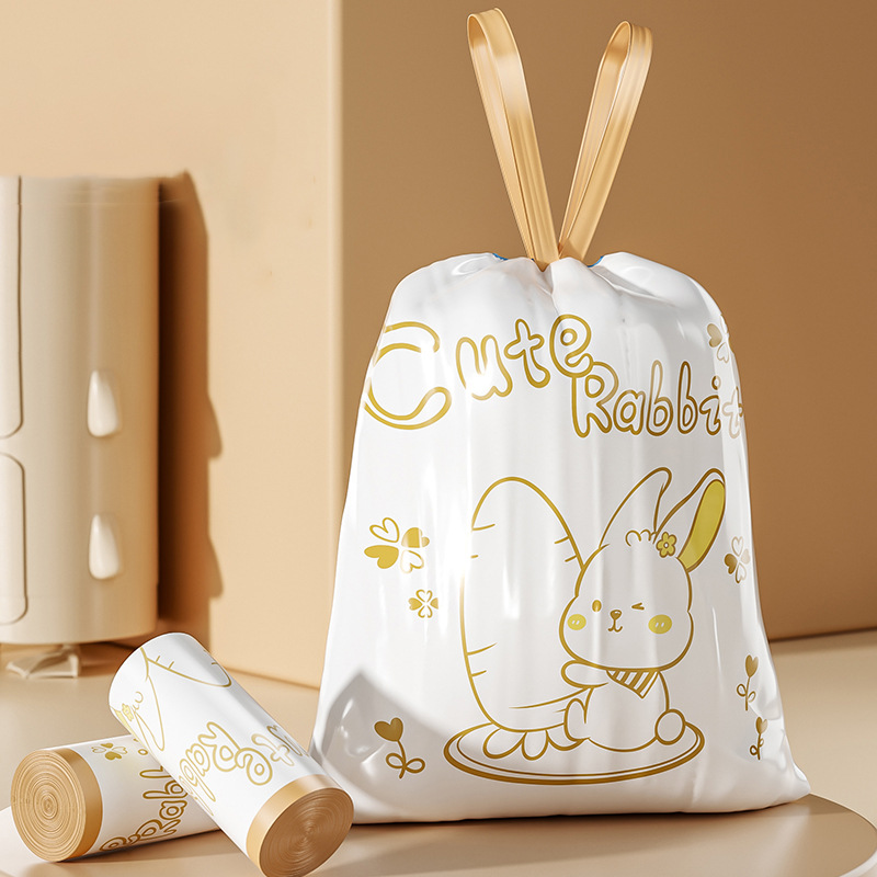 [45 thickened garbage bags] Household portable drawstring automatic closing dormitory affordable cleaning bag A176 thumbnail