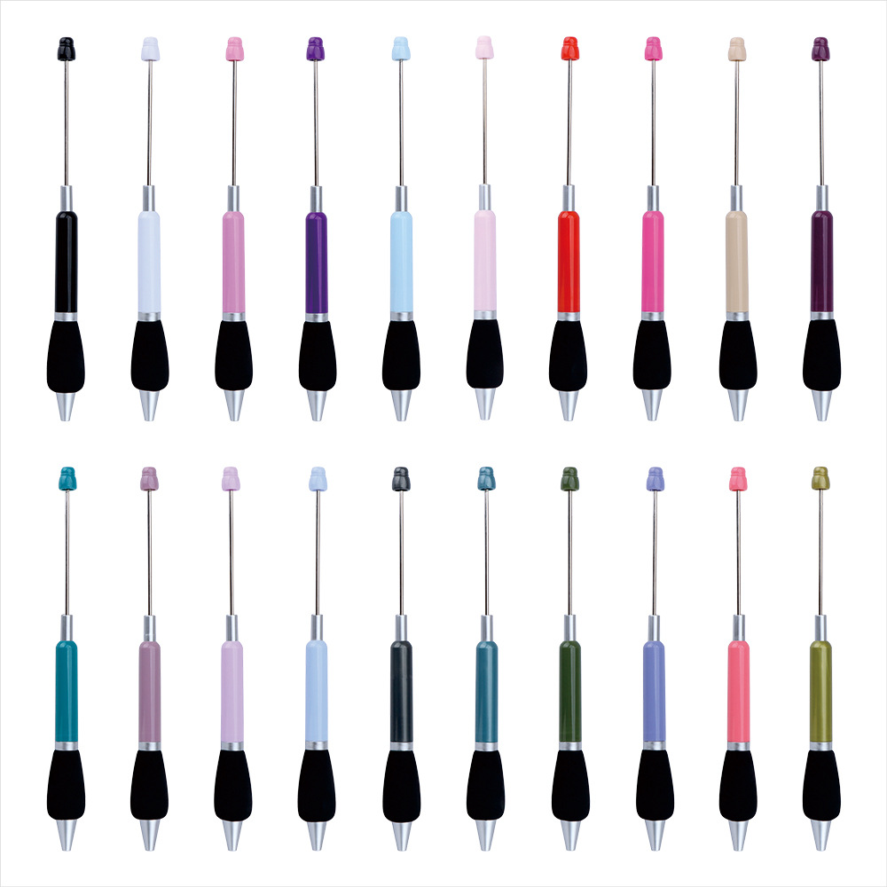 Creative Diy Push Bead Pen Comfortable Grip Sponge Sheath Macaron Caki Candy Colored Beaded Ballpoint Pen Item Picture