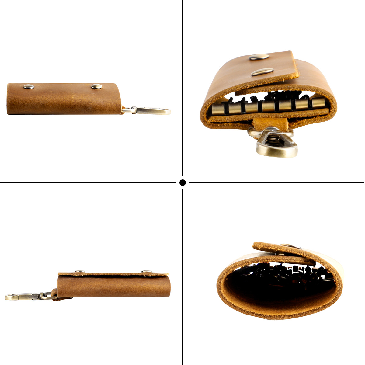 Factory Direct Crazy Horse Leather Vintage Key Case Home Universal Key Case Simple Car Key Case Leather Case Application Scenario