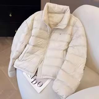 立领排骨泡芙羽绒服女装2025冬季高级感时尚超好看白鸭绒短款外套详情2