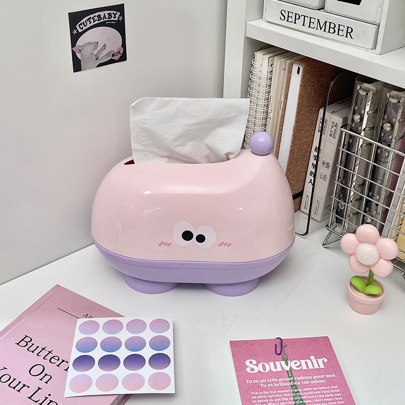 New Big eye lift tissue box, high-end spring desktop tissue box, creative ins napkins for living room home use