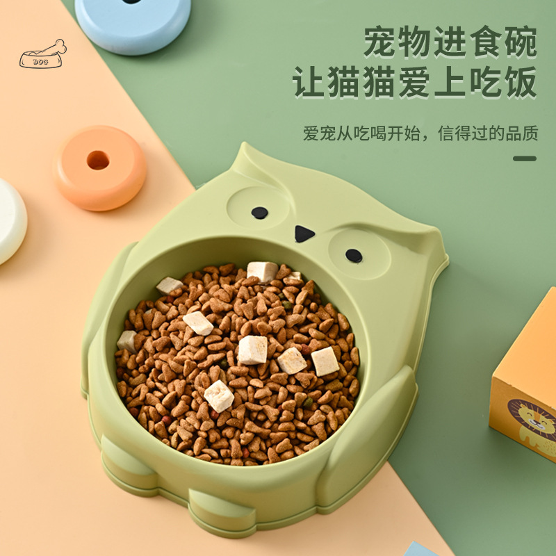 Large-capacity anti-slip and anti-knock pet bowls, cat bowls with owl elements, dog rice bowls, dog food utensils, wholesale pet bowls Application Scenario