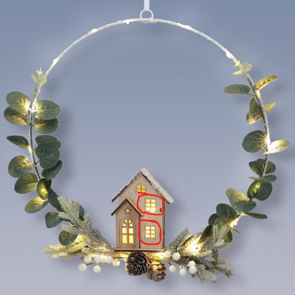 New Christmas Led Light Emitting Wreath Pendant Holiday Party Home Decor Red Pine Cone House Hanging