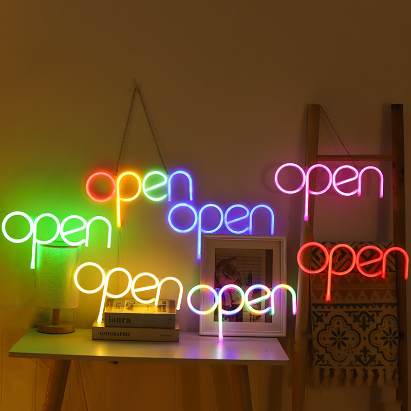 2024 Cross-Border Ins New Open Neon Led Modeling Light Online Celebrity Live Decoration Night Light Bedroom Decoration Application Scenario