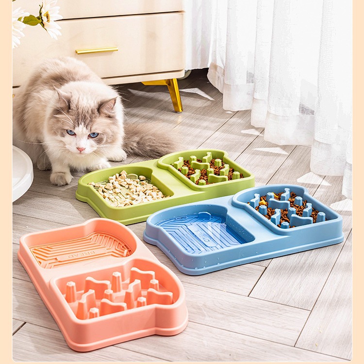 Dog slow food bowl made of PP material, pet anti-choking bowl, anti-tipping and anti-choking large-mouth pet bowl, dog bowl, slow food bowl