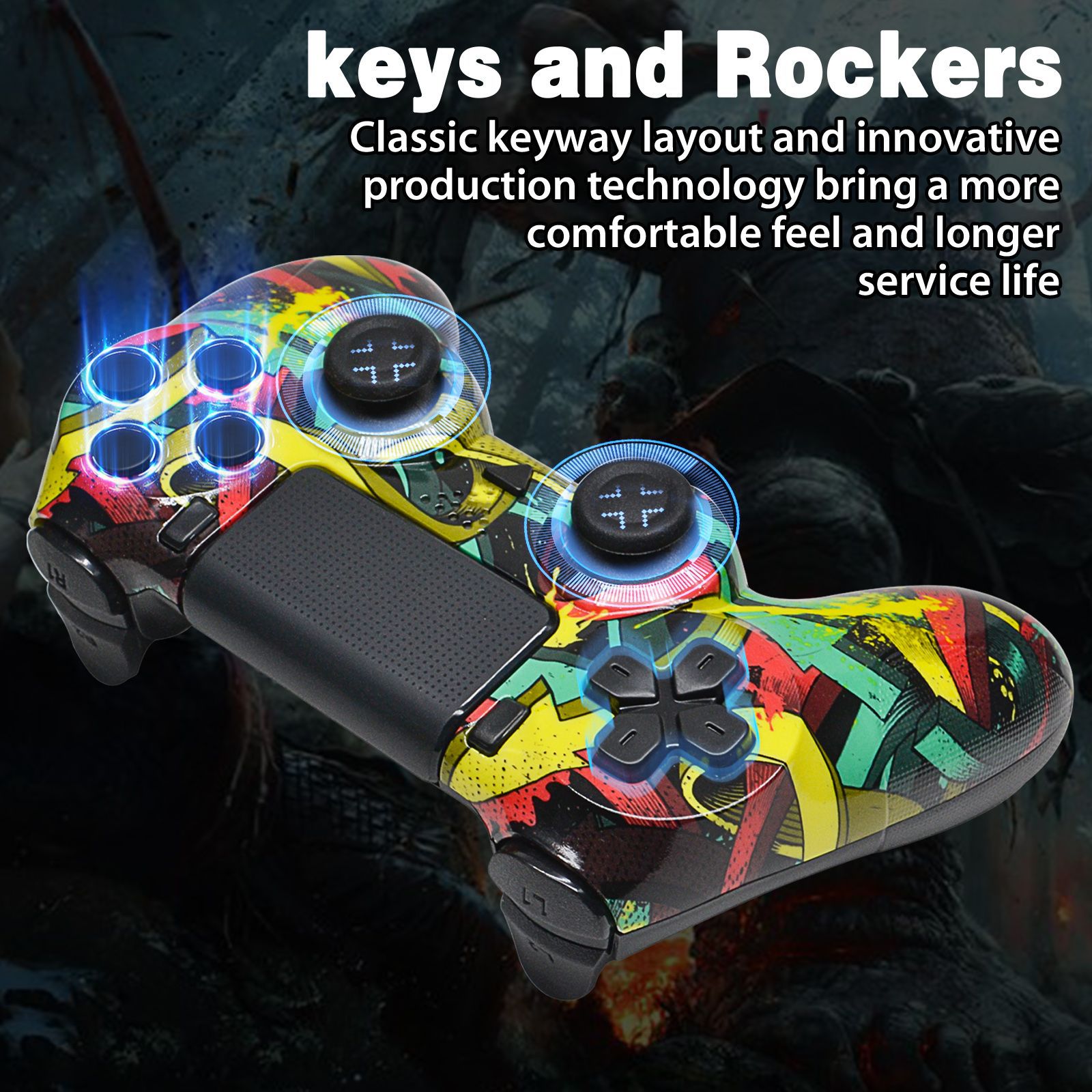 أجهزة التحكم في المقبض للألعاب اللاسلكية الخاصة طراز P4 متوائمة مع P4/PRO/SLM/PC pic 15