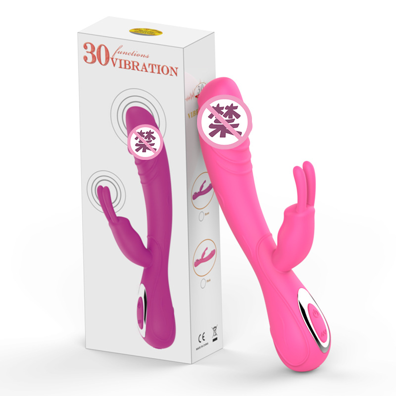 New double head rabbit silicone vibrator female adult sex toys details Picture