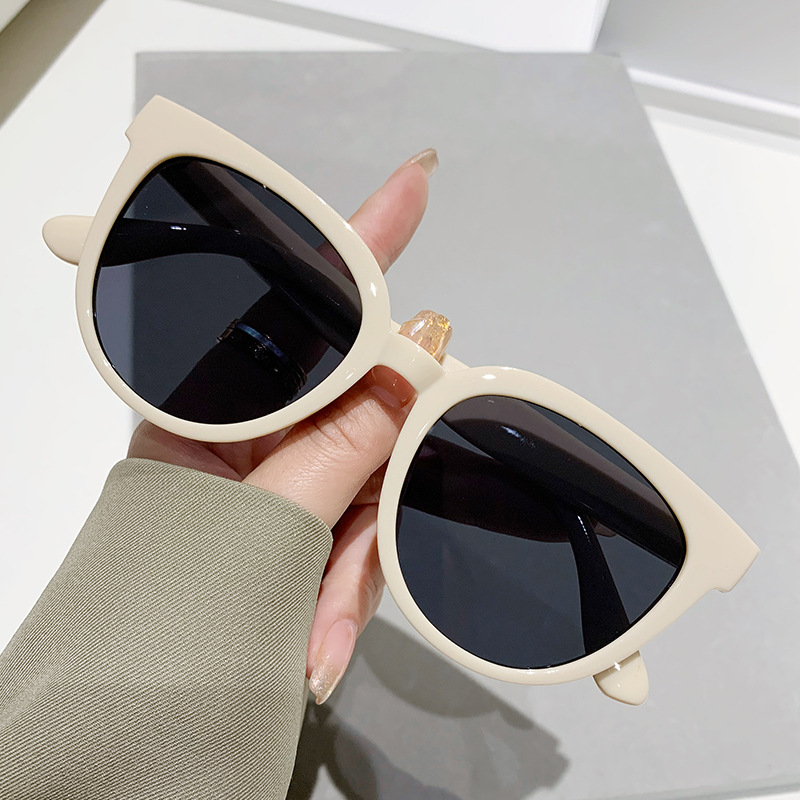 茶色墨镜韩版奶茶色果冻太阳镜女防紫外线潮流太阳眼镜详情图3