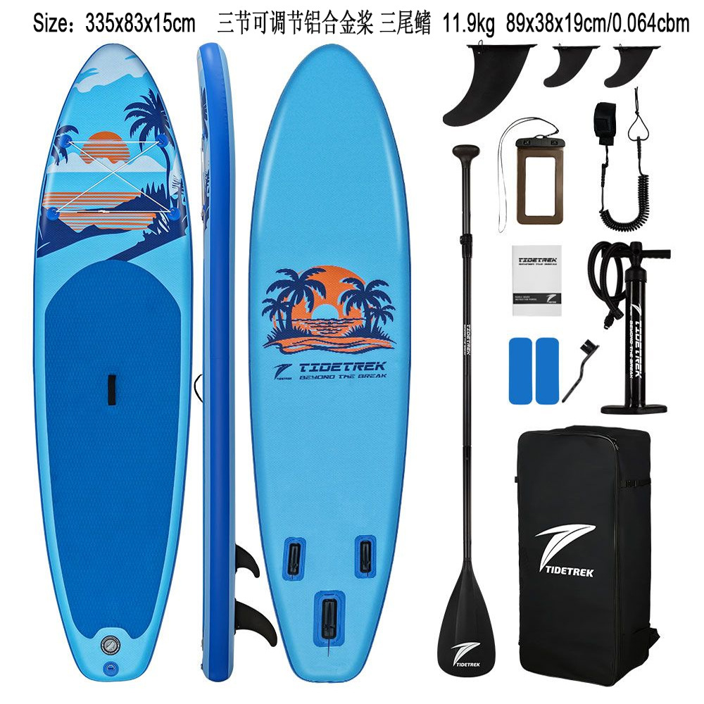 Green Light Forest Inflatable Stand-up Paddleboard Set with accessories, backpack, adjustable paddle, SUP surfboard pic 3