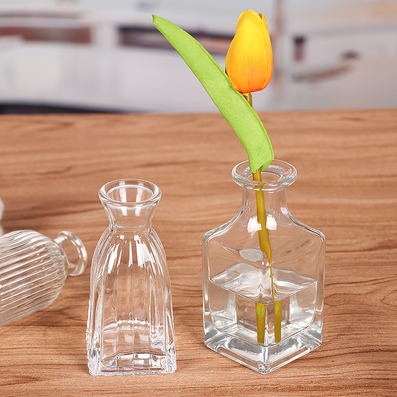 Nordic Ins Wind Glass Vase Creative Simple Vase Decoration Home Decoration Desktop Green Straw Hydroponic Plant Bottle Specification drawing