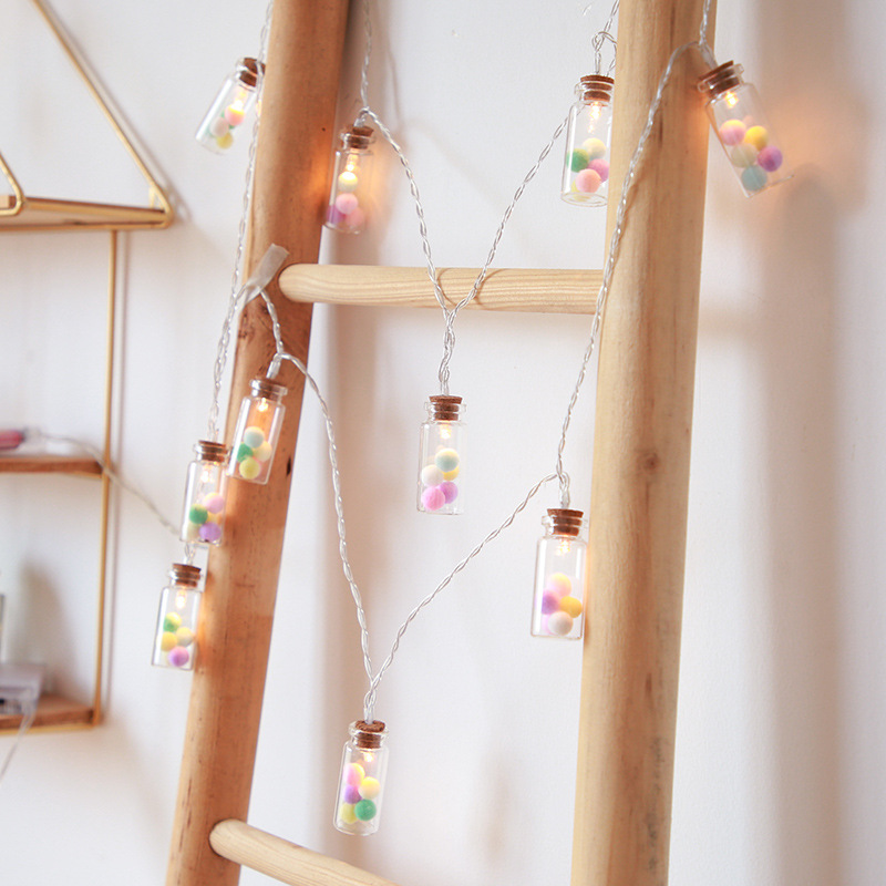 New cross-border led hairball wish bottle, Christmas battery box decorative light, ins girlish photo prop Application Scenario