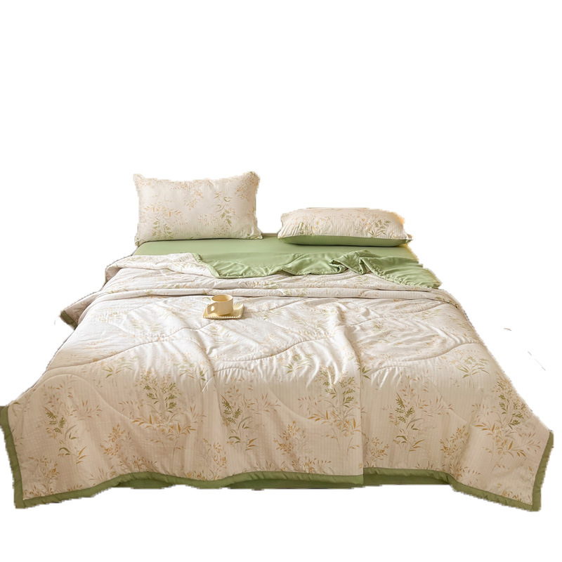Fresh and clean summer quilt, Class a fabric, ins style double-layer yarn washed cotton summer cool quilt, bedding, bubble cotton air-conditioned quilt Item Picture