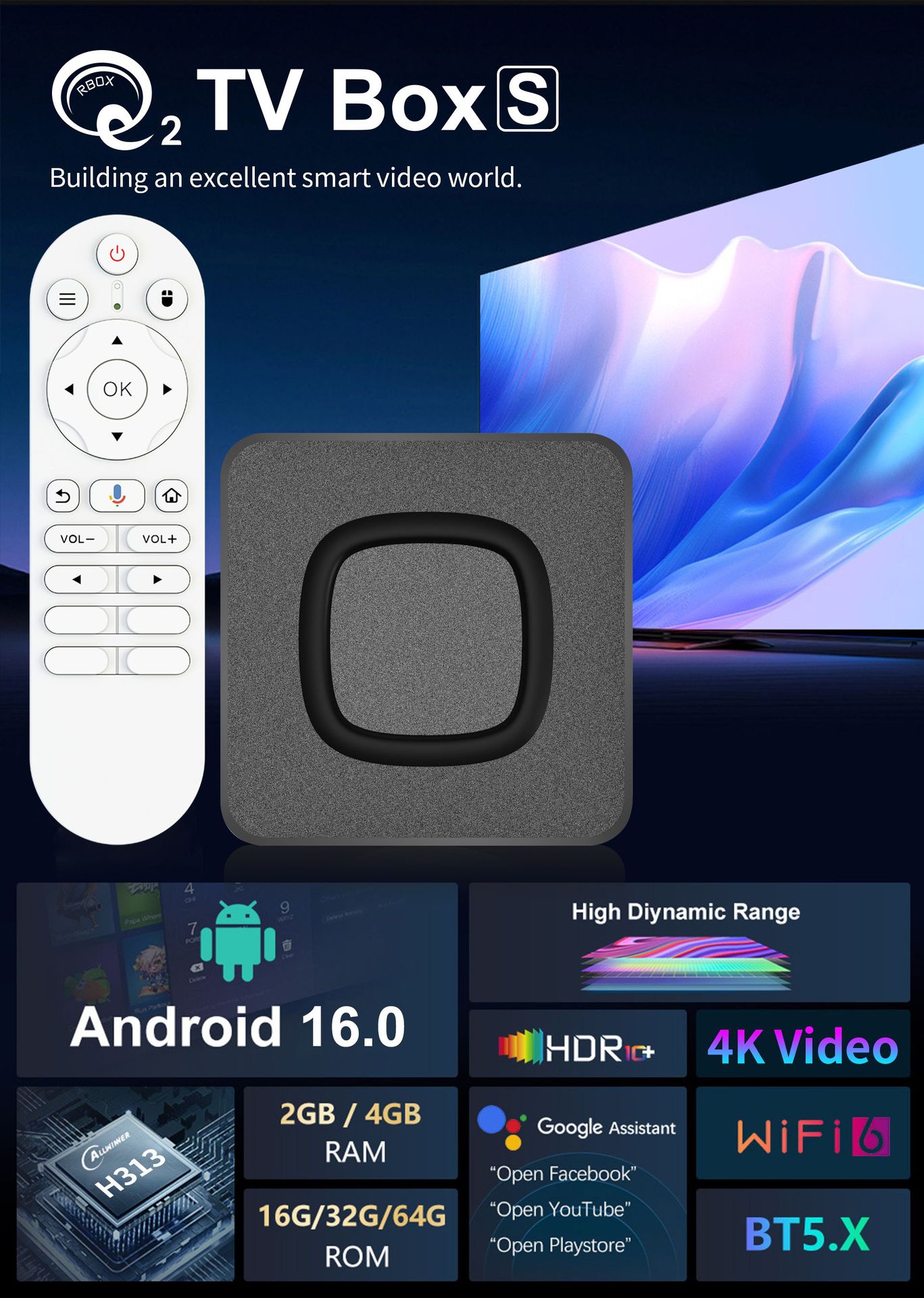 Allwinner H313 high-definition 4k unbuffered media player, WiFi6 TV box, popular network TV set-top box pic 11