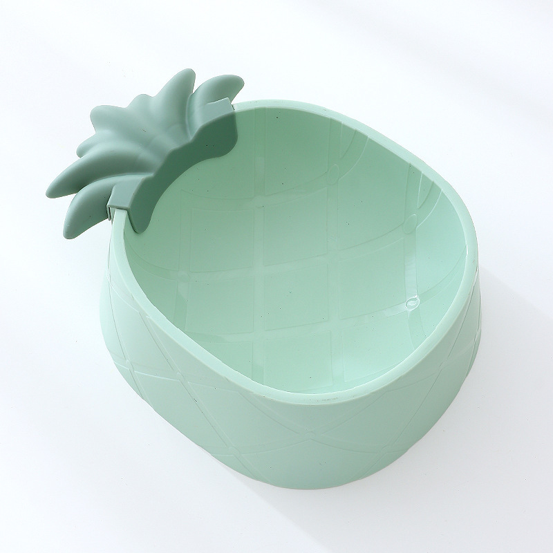 Pet plastic single bowl ins wind guard neck anti-volteo cat bowl bowl perro de gran capacidad cartoon fresa piña pet bowl Item Picture