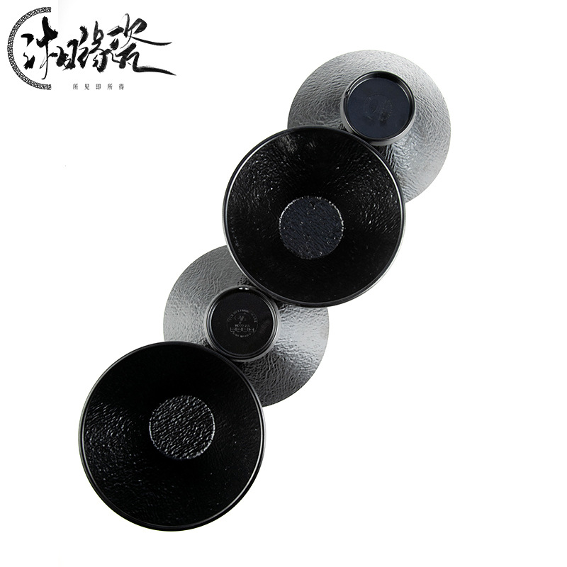 Customized melamine tableware, black conical bowl, restaurant, noodle shop, hotel, Japanese ramen, commercial round bowl, thickened details Picture