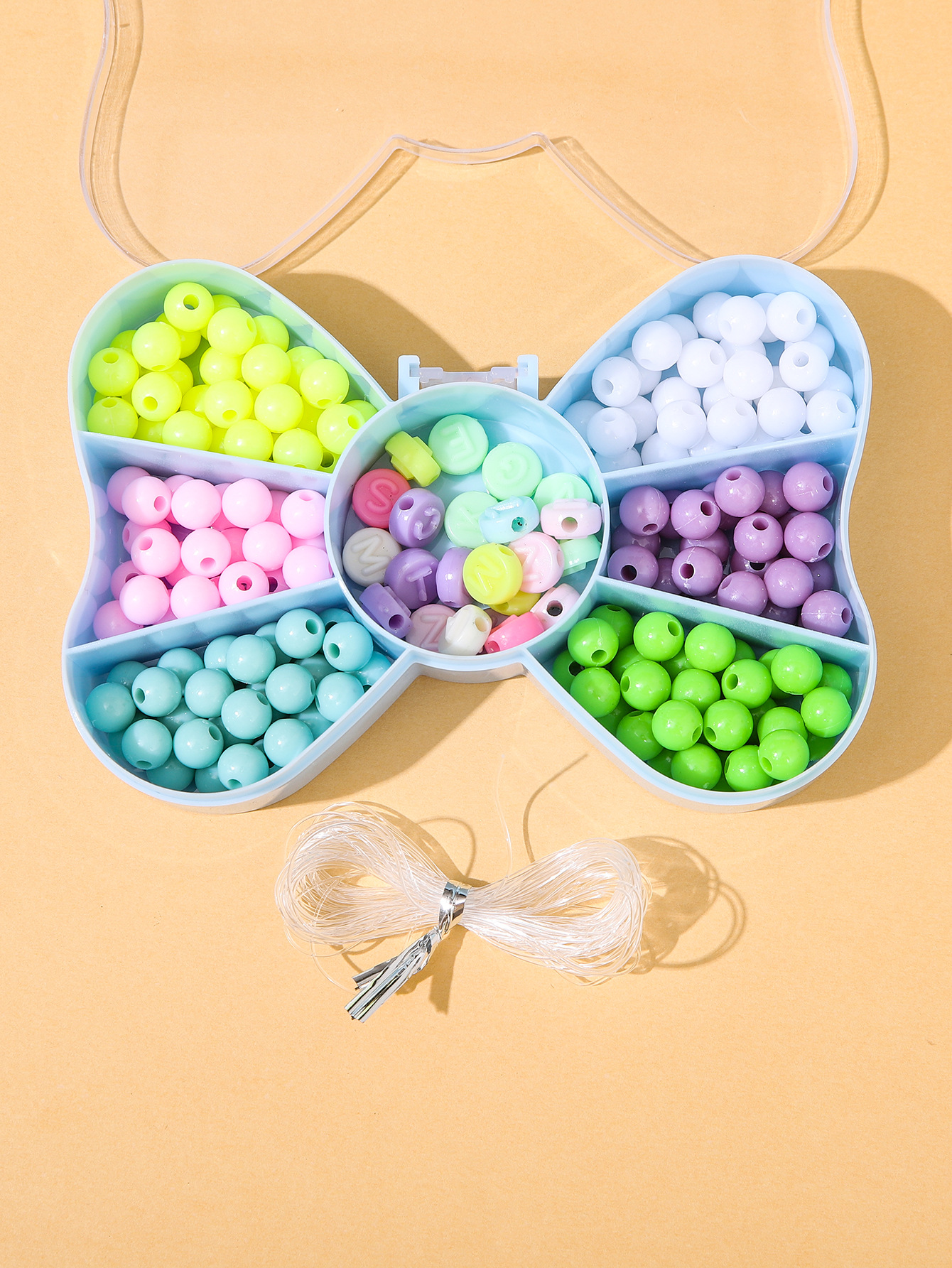 Bow acrylic beaded children's DIY set for making bracelets, necklaces, sets, beaded toys, and handmade accessories Specification image