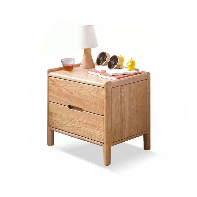 Shunyi Furniture solid wood bedside table, Nordic bedroom storage cabinet, modern and simple storage cabinet, oak three-drawer bedside cabinet Item Picture