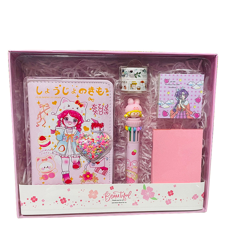 厂家批发32K手账本创意套装礼盒可爱少女心女生儿童生日礼物文具详情图5