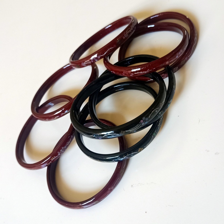 Hongyi Lacquer Bracelet, Mother-Of-Pearl Inlaid Black Lacquerware Bracelet, Inherits The Lacquer Art Of Handcrafted Ethnic Style Mother-Of-Pearl Inlaid Jewelry By Ladies Application Scenario