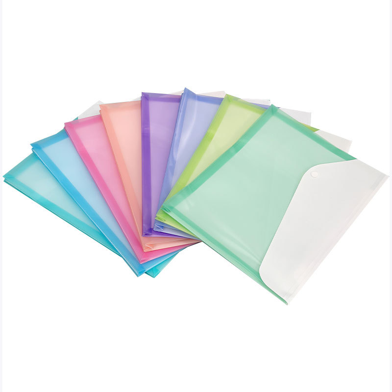 按扣式文件袋白底实物图