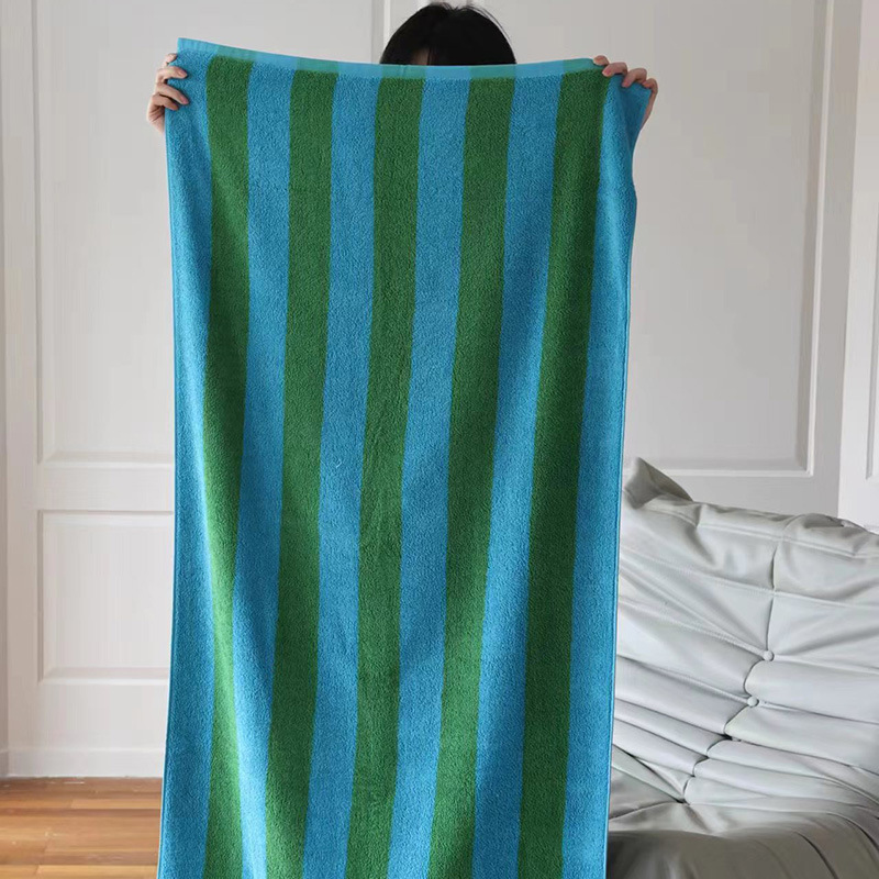 Sen fine striped retro style all-cotton towel, combed cotton Class A simple combed cotton towel, bathroom absorbent bath towel