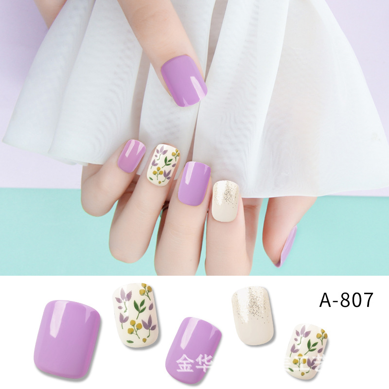 穿戴甲美甲甲片批发手工可拆卸短款方甲成品软甲假指甲nails贴片外贸专供