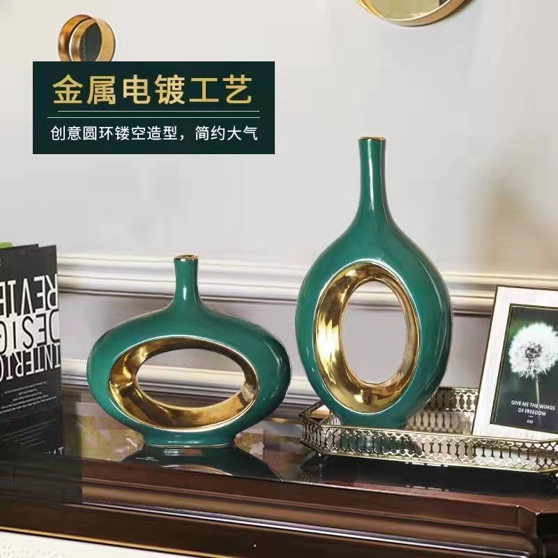 Creative light luxury vase European living room wine cabinet entrance TV cabinet Modern Nordic home decoration ceramic vase Application Scenario