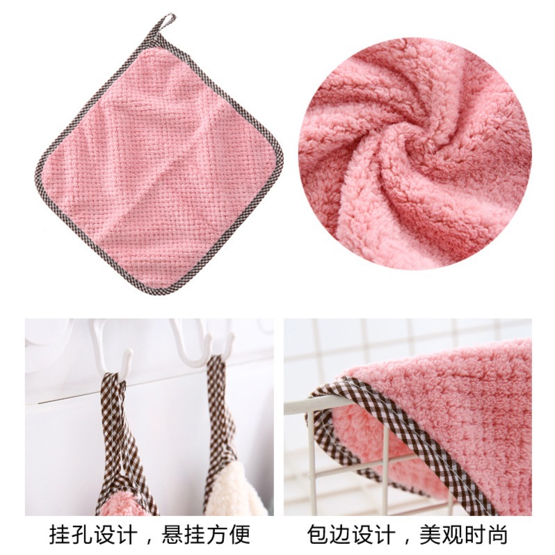 不掉毛吸水擦手巾素色洗碗布创意家居生活日用品厨房用品图
