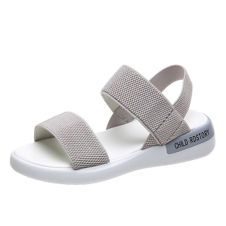 Women's sports sandals with elastic tension 2021 summer new style student flat outerwear fairy-like Roman beach women's shoes Item Picture