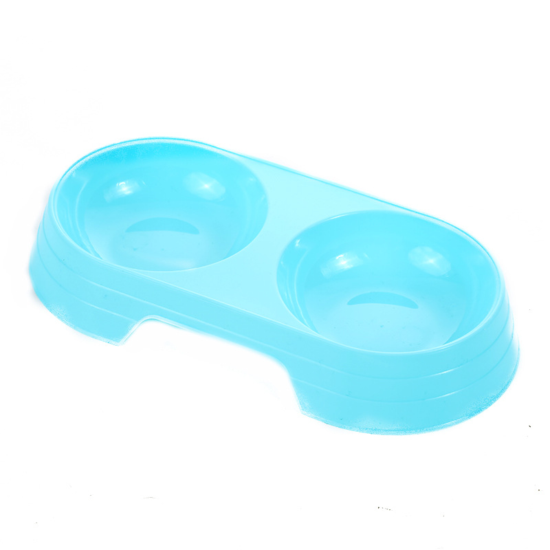 Large-capacity double-bowl pet dog food bowl, multi-color anti-tipping dog bowl, suitable for both cats and dogs, slow food ABS dog utensils Item Picture