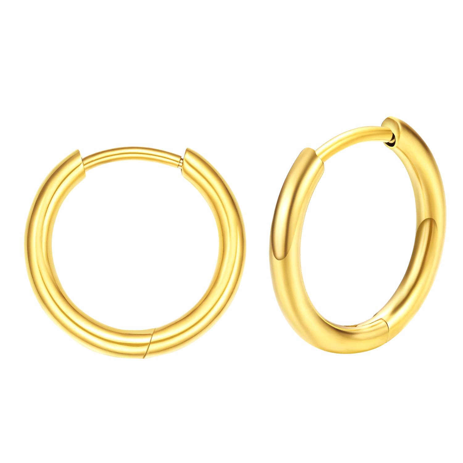 Pendientes de hilo redondo titanio de acero hebilla simple y versátil para hombres y mujeres del mismo estilo grueso y fino anillo de oreja transfronteriza venta caliente details Picture