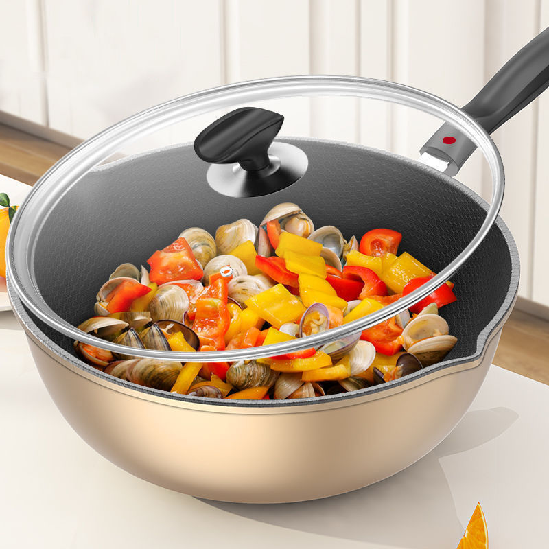 Honeycomb Frying Pan Non-Stick Household Frying Pan Induction Cooker Special Pan With Gas Gas Cooker Special Application Specification drawing
