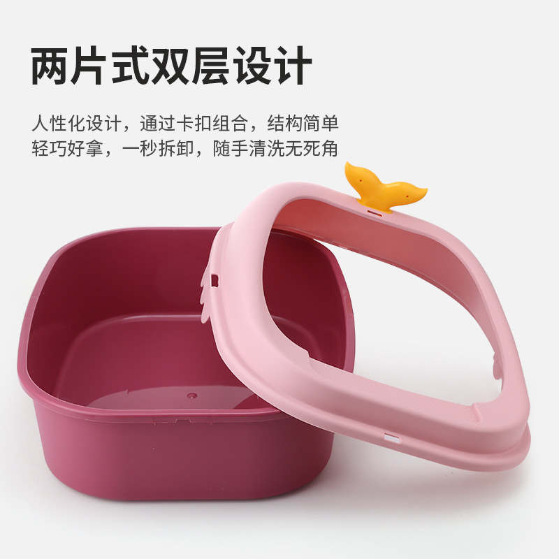 Pet cat bed, small top-in litter box, pet cat litter box, semi-enclosed high-edge cat toilet, with a cat litter shovel included Specification image