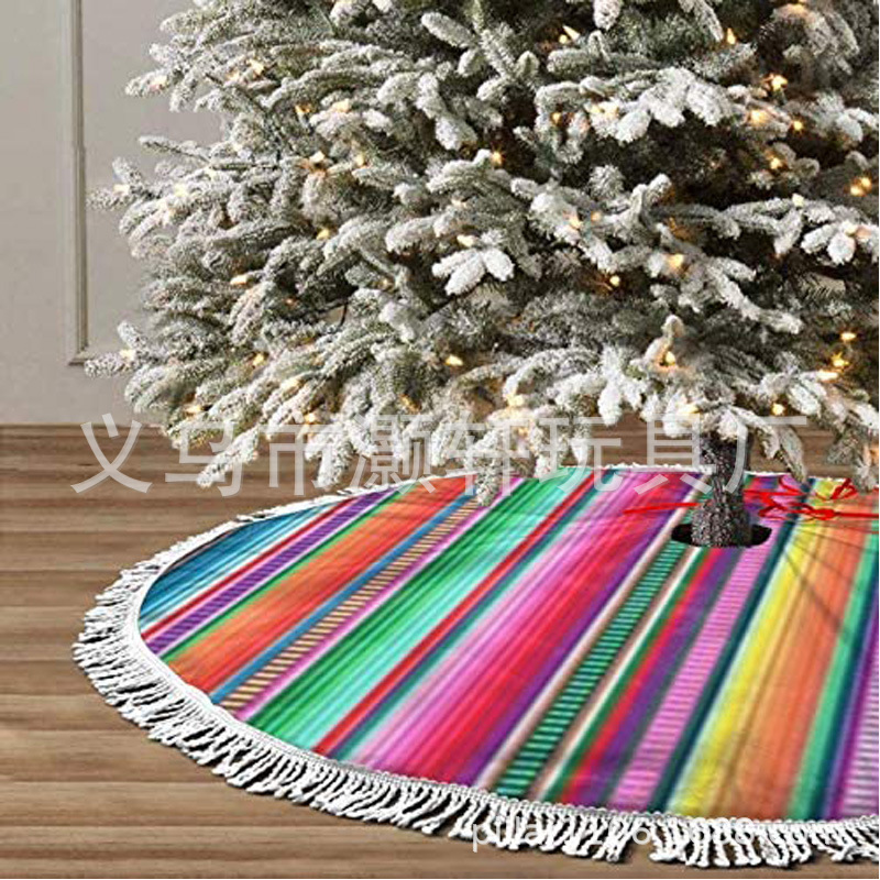 Mexican Carnival Carnival colorful fringe tree skirt shopping mall layout tree skirt Christmas tree skirt Specification drawing