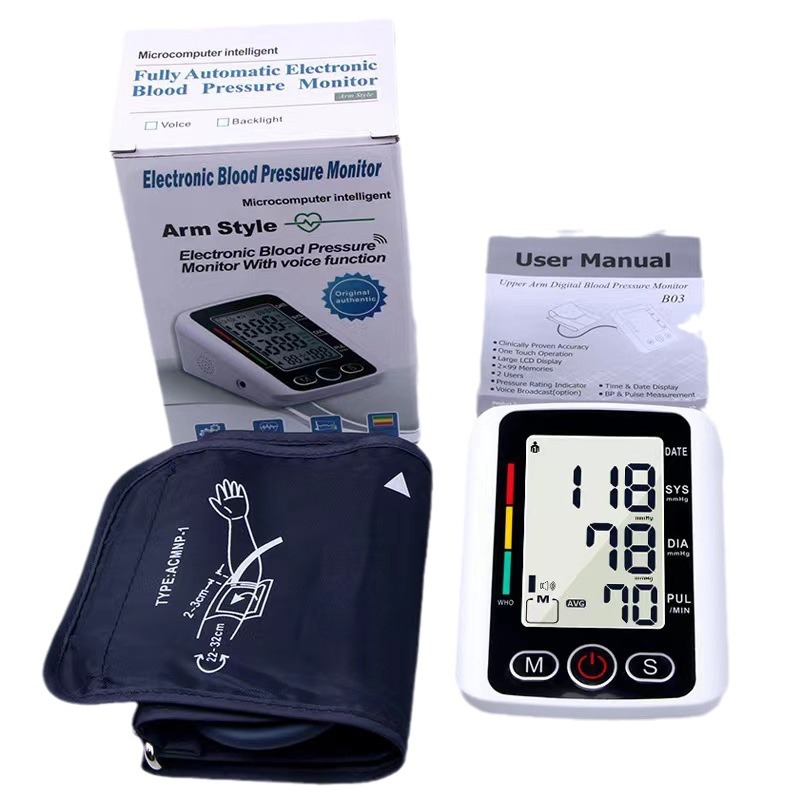 Cross-Border Foreign Trade Large Screen Sphygmomanometer Automatic Electric Intelligent Blood Pressure Measuring Instrument Export Large Screen Touch Sphygmomanometer Item Picture