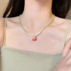Summer fresh tulip pearl crystal necklace, a new trendy style, elegant collarbone chain pendant, a perfect accessory for women Specification image