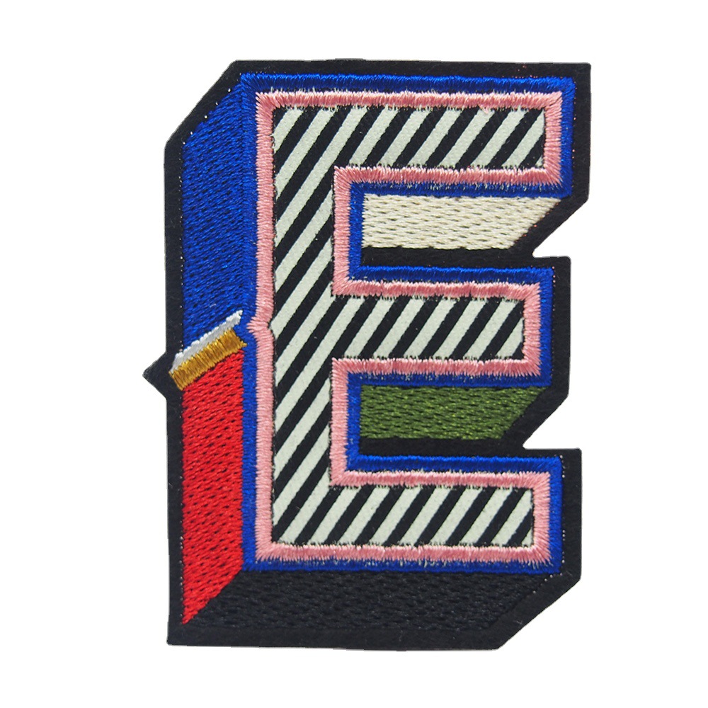 Computer Embroidery Label Factory Produces Cartoon Letter Embroidery Cloth Patch 3D Three-Dimensional Embroidery Pattern Patch Towel Embroidery Item Picture