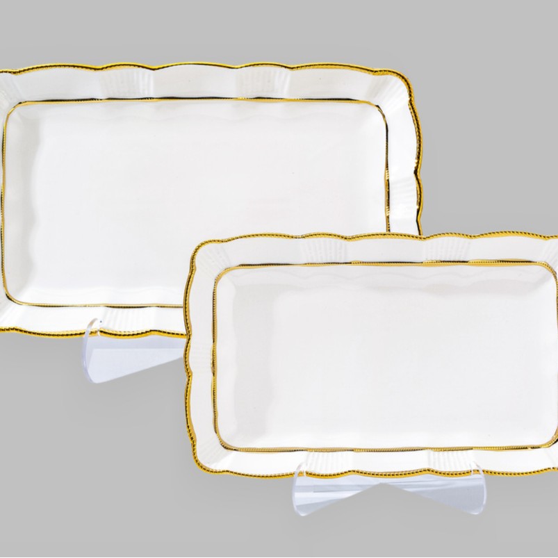 Wholesale of light luxury ceramic tableware sets, high-end gold-plated plates with gold edges Specification image